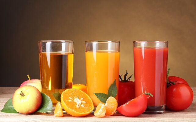 zumes de froitas e verduras para a potencia